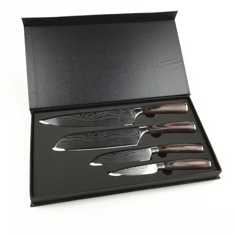 10pcs Professional High carbon Damascus Pattern Stainless Steel Japanese Kitchen Knife Set