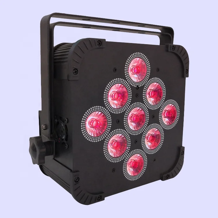 Hexa Mobile Stage DJ Infrared Remote (IR) Control 9x18W RGBWA+UV 6IN1 LED Wireless Battery Powered Mega Flat Par Can Wash Light