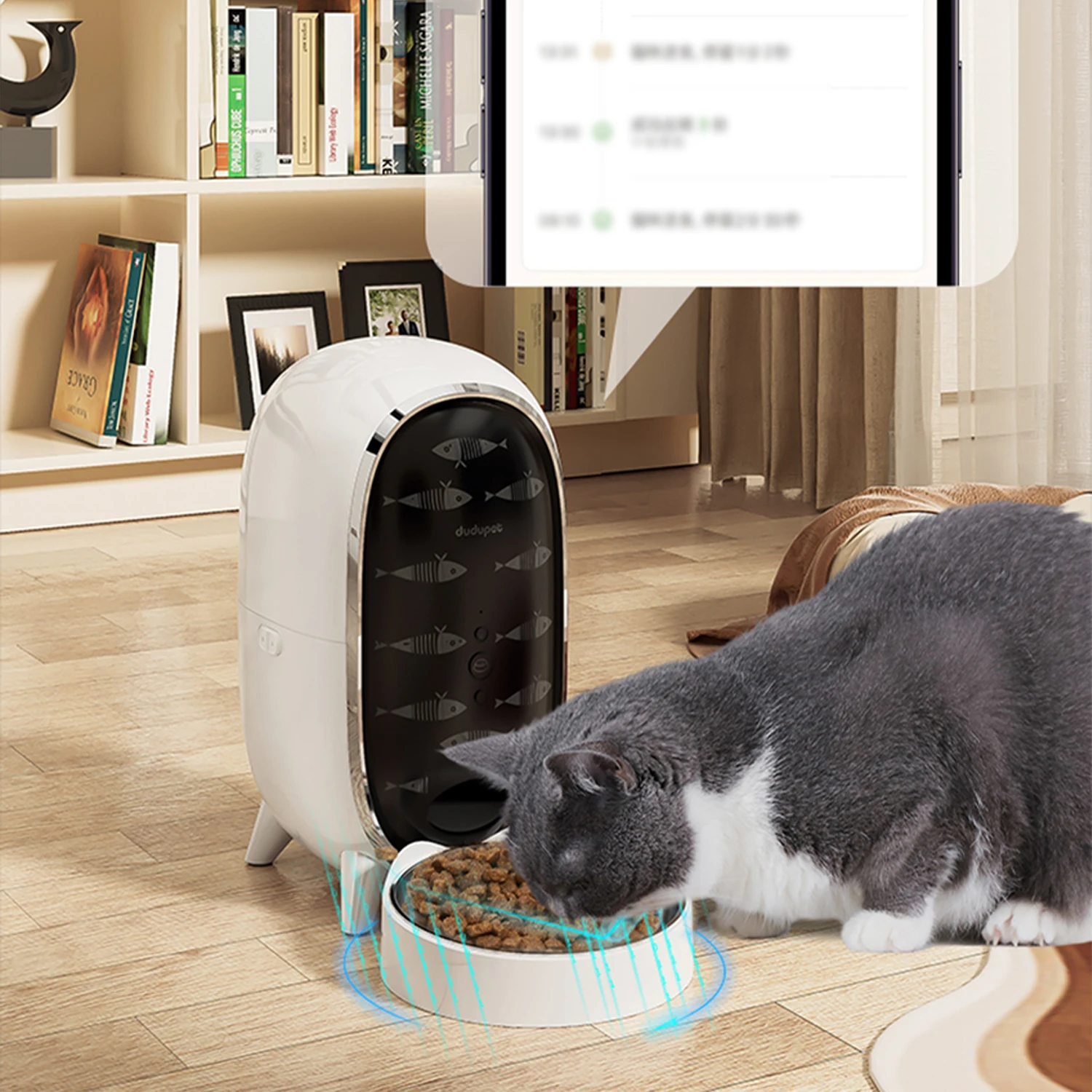 Private label white custom logo wifi remote control automatic pet feeder smart camera