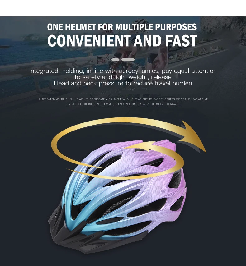 Wholesale High Quality Lightweight Cycling Helmet Gradient Color Riding Helmet For Electric Bike Scooter Skate Classic Helmet