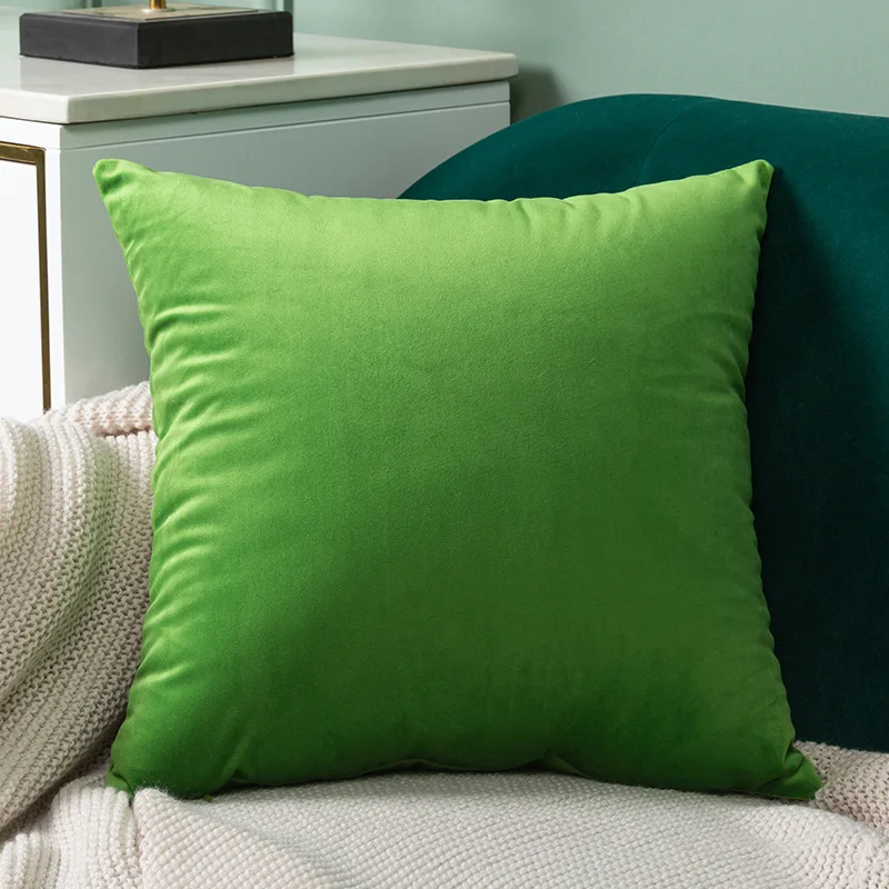 wholesale Solid color velvet cushion cover sofa cushion plush velvet throw back cushion