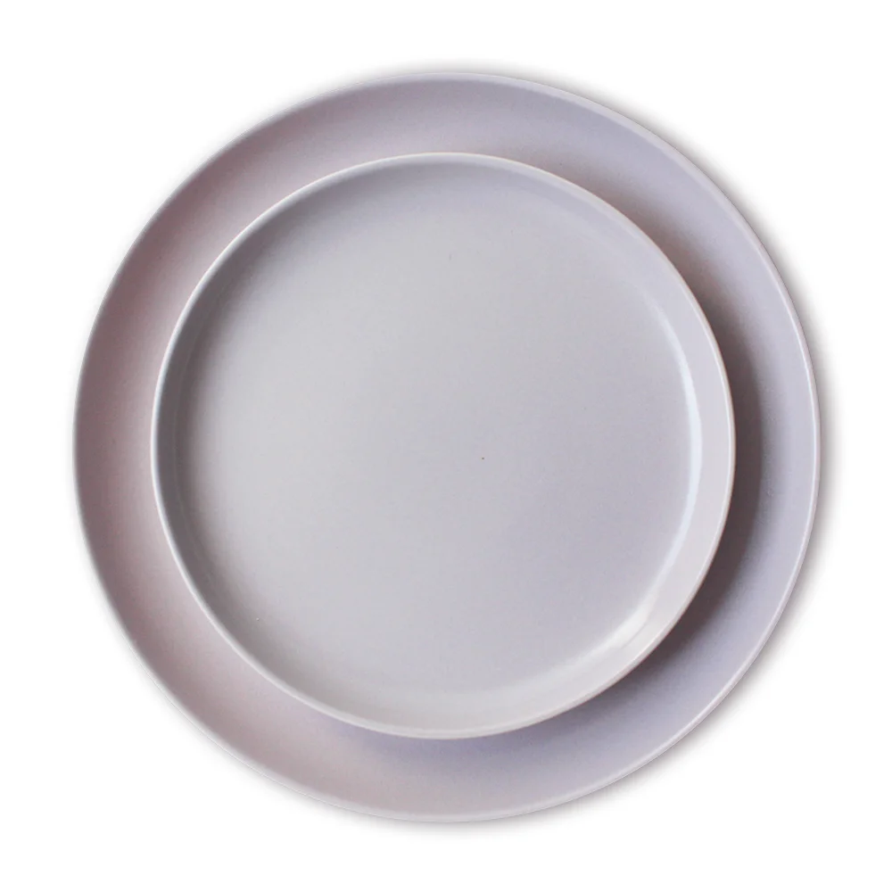 Unique design best quality round stoneware dinner plate matte color stone plates
