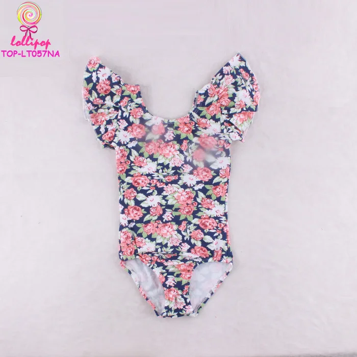 Girls dance gymnastics leotards manufacturer floral toddler ruffled leotards