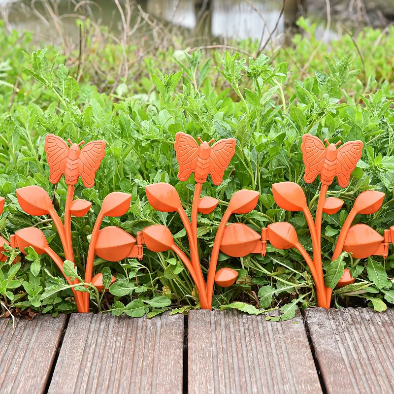 Garden Landscape Edging Borders Plant Flower Bed Decorative 4 PCS Plastic Fencing For Lawn Yard