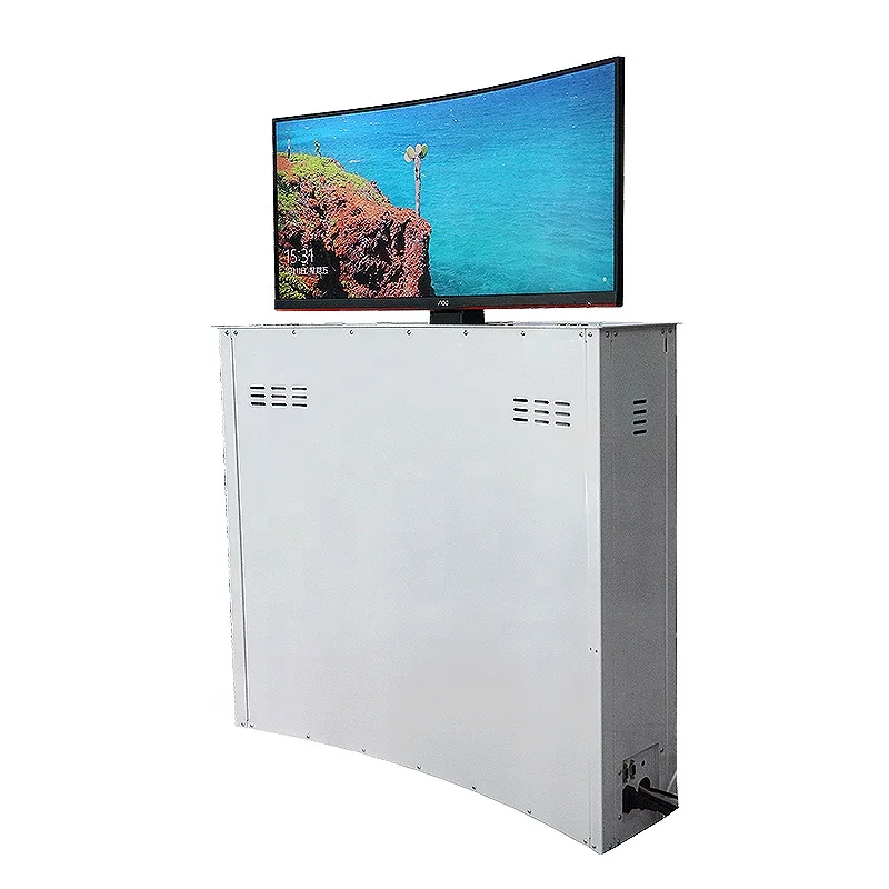 JGST Upgrade Remote Control Customized Flip Up Computer Monitor screen Lift Curved LCD lift For Video Conference System