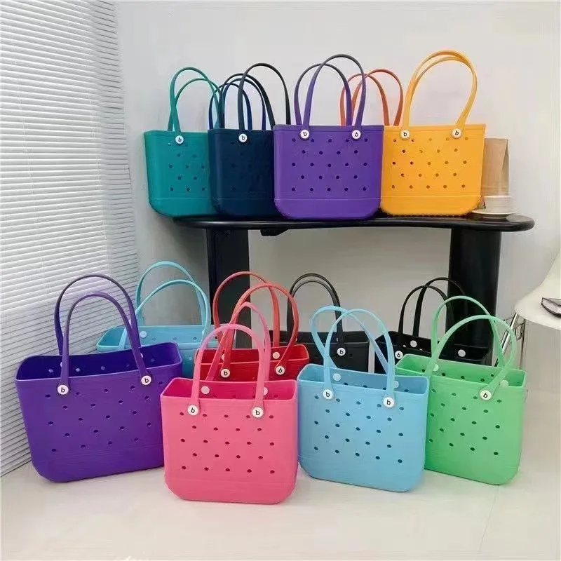 Silicone open tote bags trend women fashion EVA bags rubber shopping beach handbags