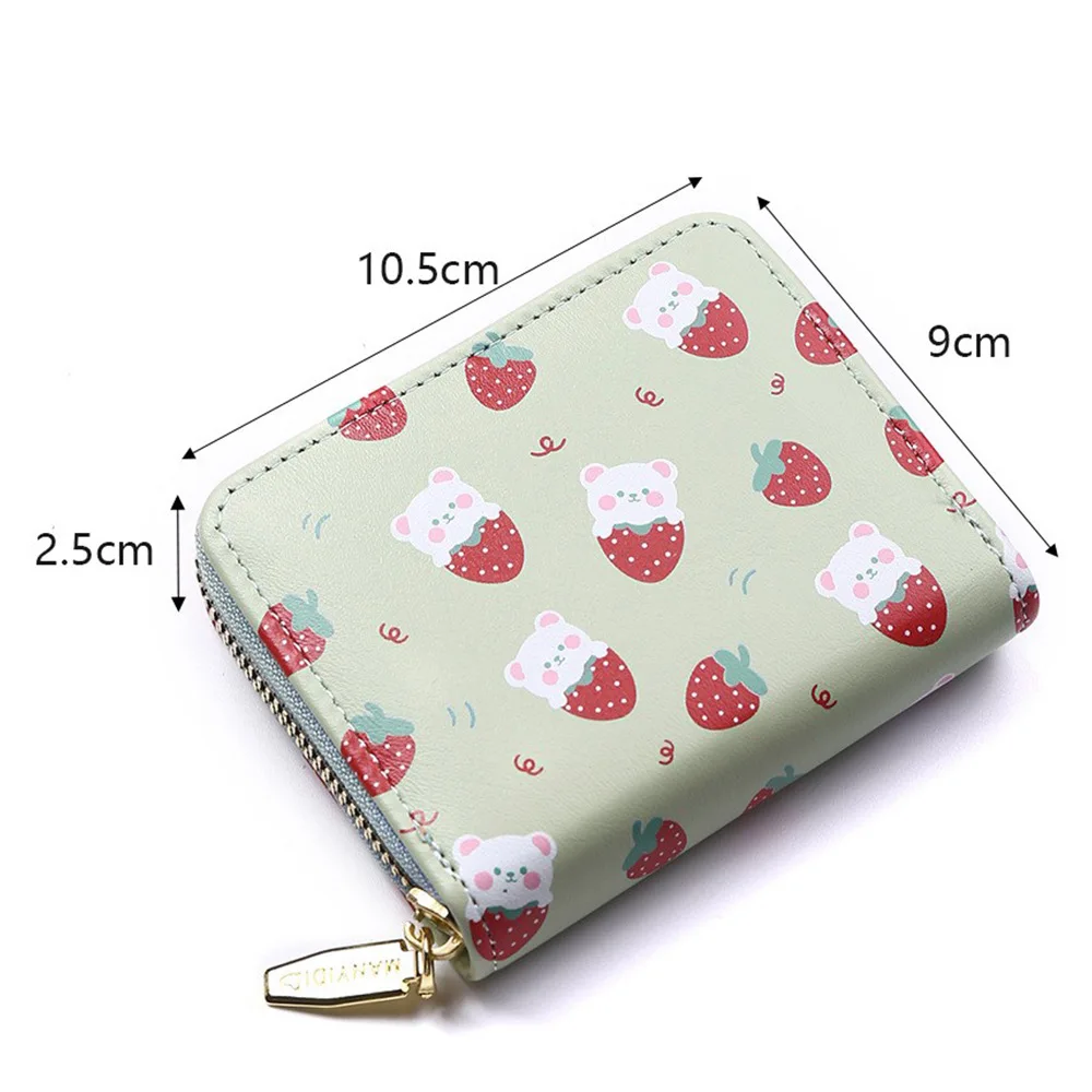 Short Wallet Strawberry Print Card Bag Student Small Fresh Clutch Purse Wholesale Mini Cute Female Girl Wallets