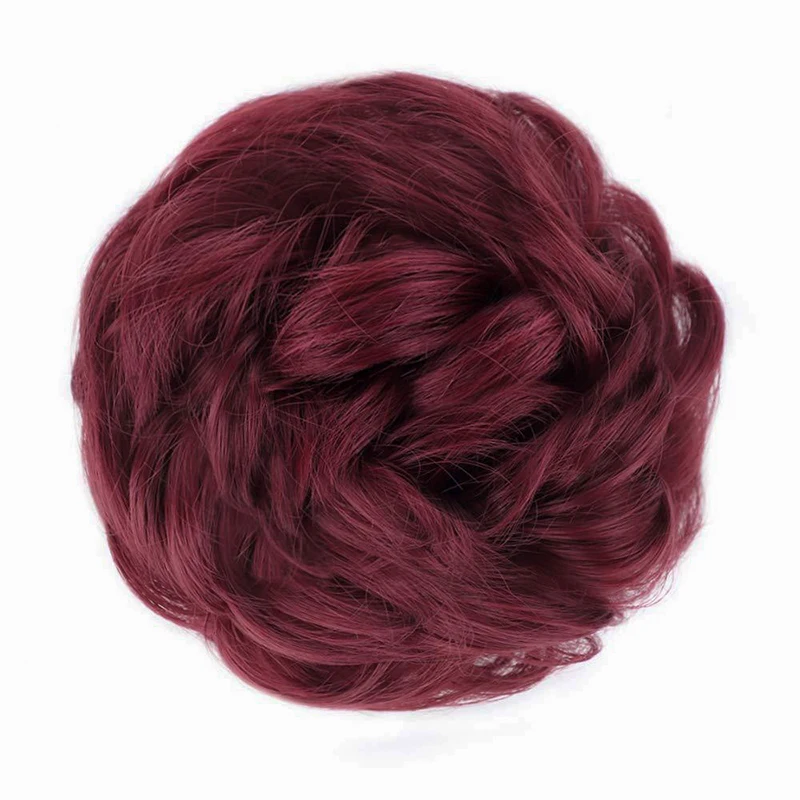 fujia Curly Chignon Hair Bun Cola De Caballo Pelo Fibra Natural Synthetic Hair Ring Wrap On Messy Hair Ponytails Bun