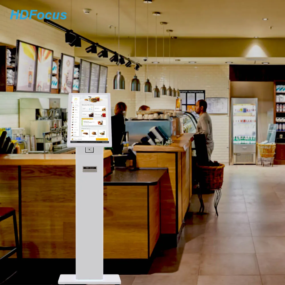 18.5 Inch Android Windows Desktop/Column Self-Service Kiosk Machine with Printer Scanner for Order Payment