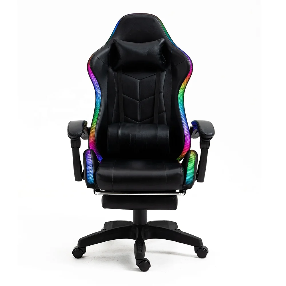 2022 Factory Wholesale Massage Office Chair LED Light RGB Gaming Chair With Speakers