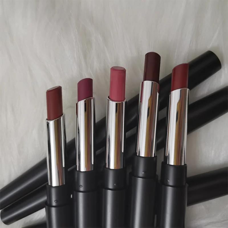 Best Selling Cruelty-Free High Pigment Waterproof Matte Red Lip Liner 2-in-1 Matte Lip Liner Lipstick Custom