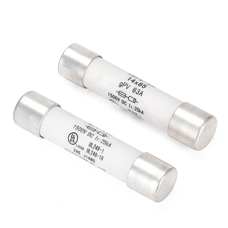 Yinrong Ceramic Tube DC 1500V 10~63A 14*65 gPV Photovoltaic Fuse Link YRPV-63 for Solar System