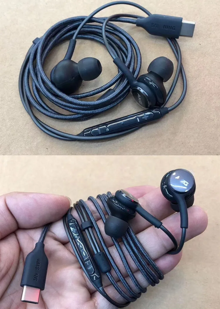 Hot sales Handsfree for Samsung Type C Earphone Headphones in ear Headsets For AKG note10 s20 C Type Stereo Headset Hearing Aids