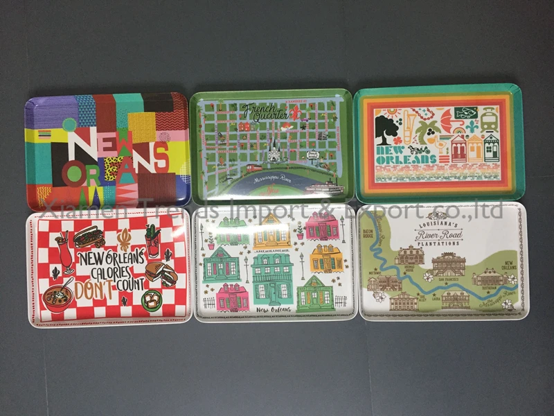 New Orleans calories count Rectangular OEM branded Custom print promotional melamine tray