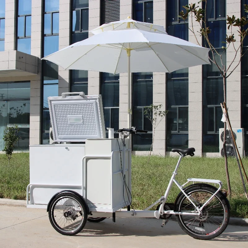 New arrival bike towing ice cream cart with sink street ice cream vending trailer for sale