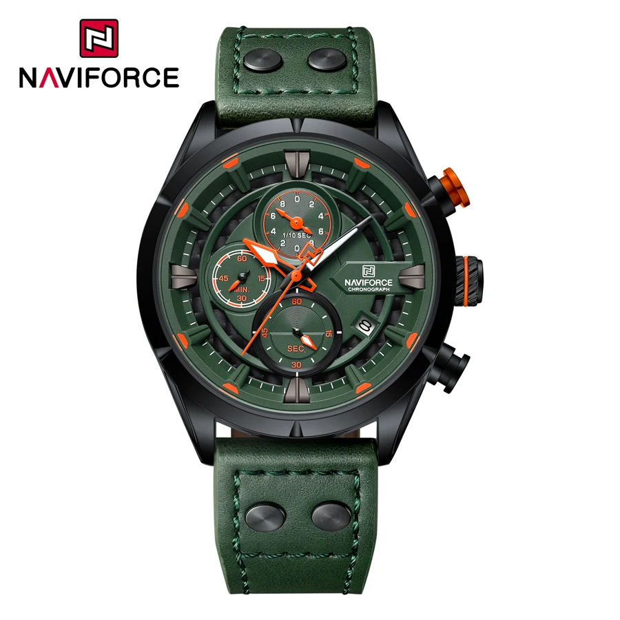 NAVIFORCE 8045 Fashion Luxury Quartz Analog Manufacturer Relojes Hombre Wholesale Business Casual Leather Strap Watch for Men