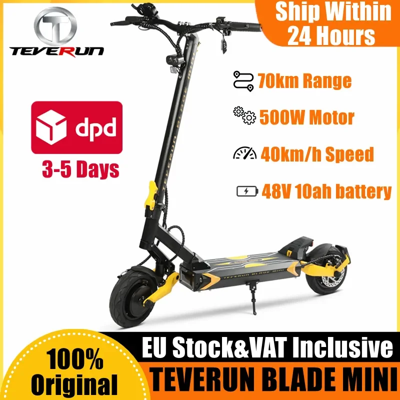 EU Stock Original TEVERUN BLADE MINI Electric Scooter 500W Single Motor Minimotors EY3 Meter 48V 10Ah 40km/h KickScooter