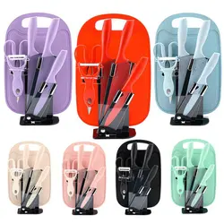 6.28 Dollars Model YH-JXT009 Kitchen Set 7pcs Colorful chef kitchen knife