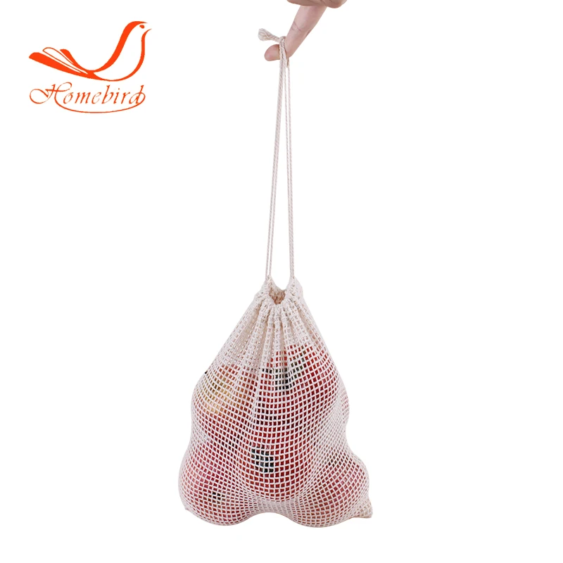 Hw0024 BSCI factory reusable eco friendly organic cotton drawstring mesh bag