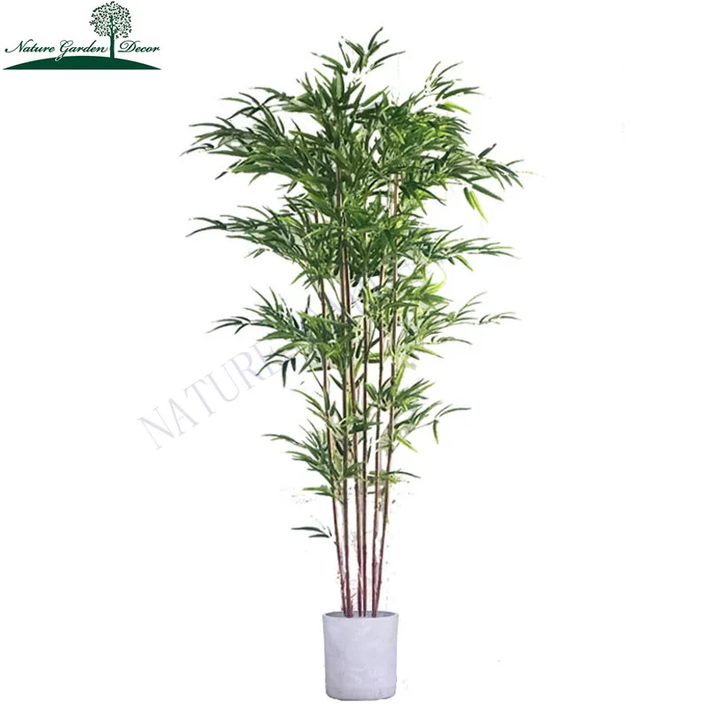 Fashion Adjustable Shape Artificial Bamboo Plastic Trees Outdoor Lucky Bamboo Plant Natural