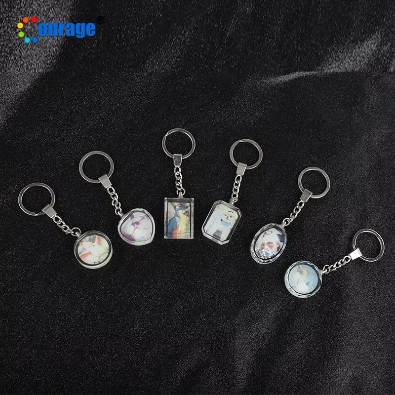 Shapes Different Crystal Keychain Sublimation Keychains Custom Printing Logo BSK-01-07