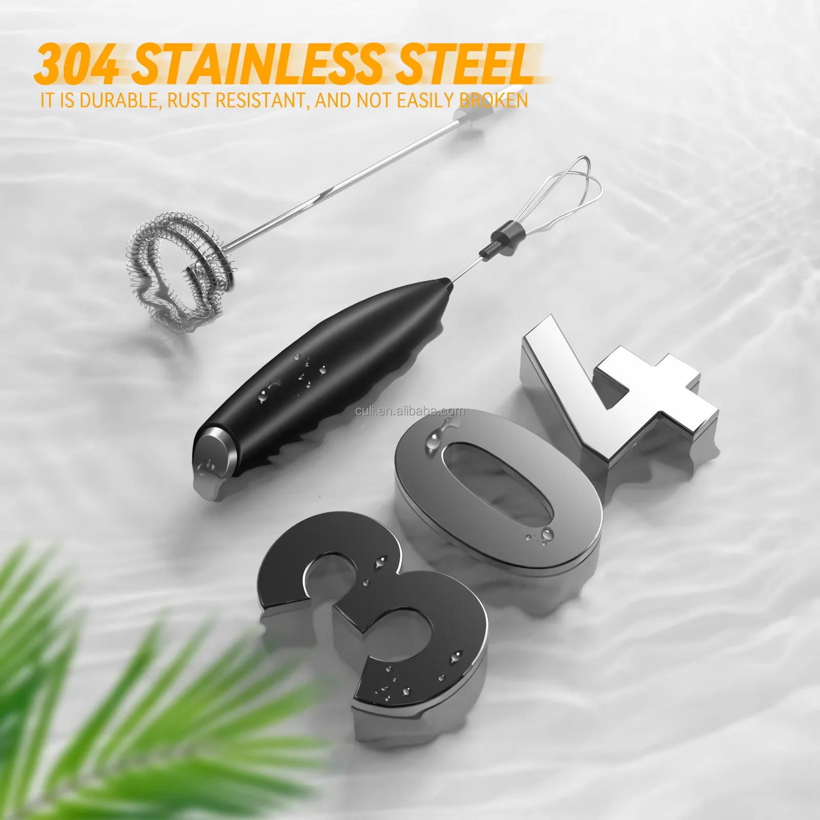 2024 battery operated auto hand coffee frother blender mixer drinks electric milk frother egg beater with coffee and Tea tools