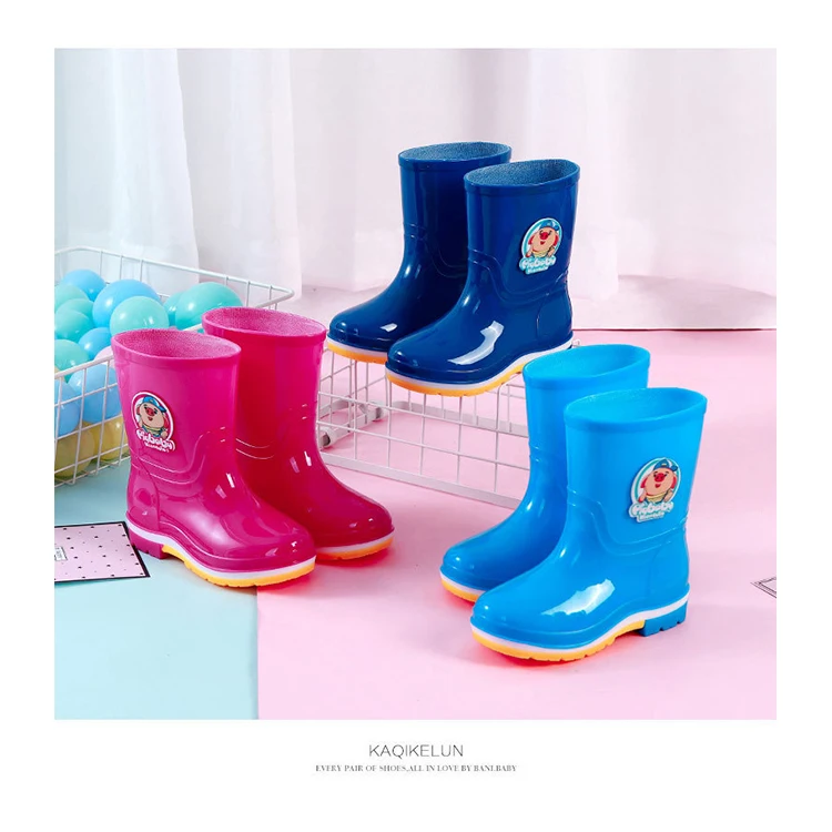 Детские сапоги для дождливой погоды с мультяшным цветным рисунком, Детская легкая водонепроницаемая обувь для дождливой погоды, бочка из ПУ кожи, детская обувь для воды