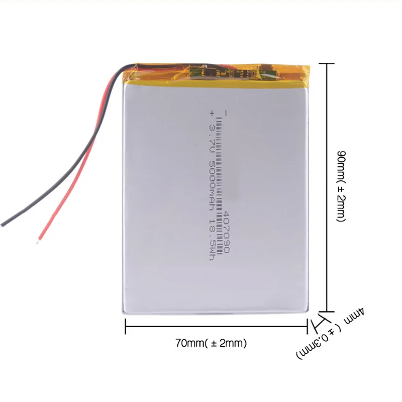 Wholesale 407090 5000mAh 3.7v Li Ion Rechargeable Lipo Lithium Polymer Battery Cell Lithium Ion Batteries