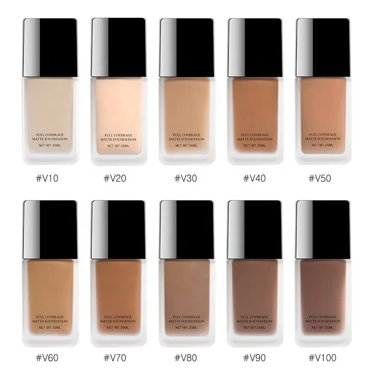 New Waterproof Flawless 12H Lasting Full Coverage Matte Liquid Foundation Private Label Makeup Factory