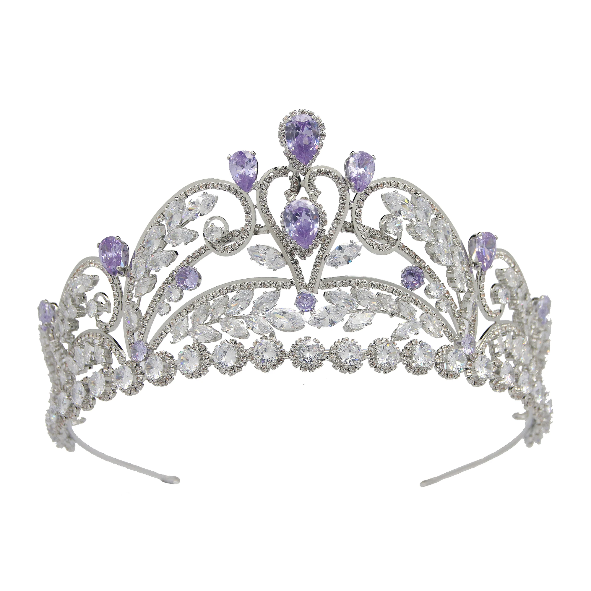Bohua Jewelry New Design bridal hair accessories Zircon Princess Crowns Wedding Bridal Tiaras for women