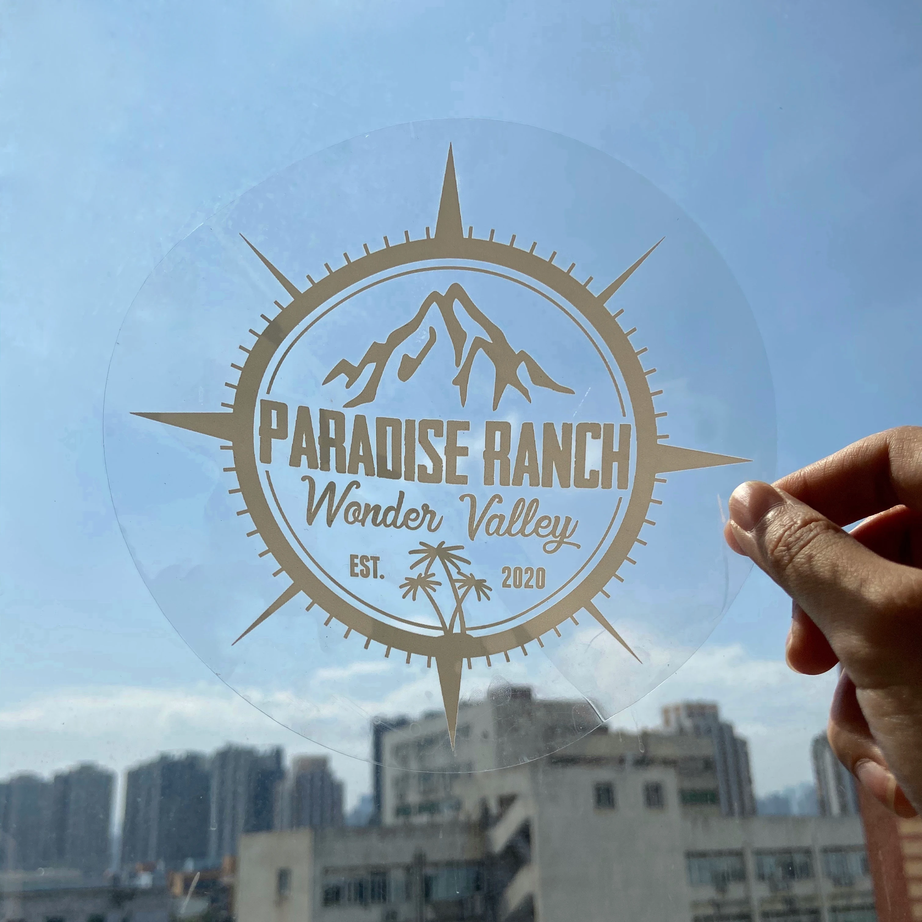 Custom weatherproof clear window sticker / Transparent logo sticker printing