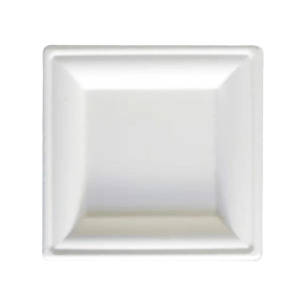 
Plant fiber 6 inches square eco friendly disposable plates moulded pulp party paper plate for outdoor picnic 