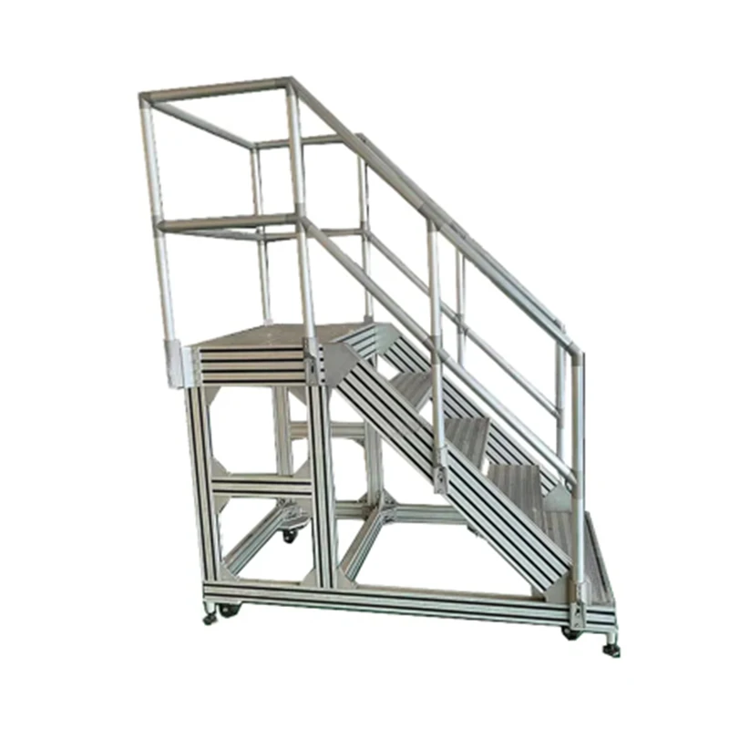 Industrial and Warehouse movable Ladder work Platform with Safety rails