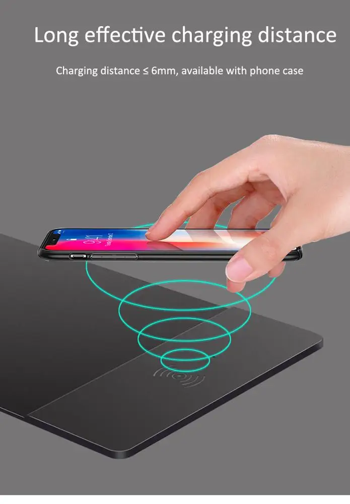 Лидер продаж на amazon, мобильное Быстрое беспроводное зарядное устройство 4 в 1, высококачественный полиуретановый коврик для мыши 15 Вт, быстрая зарядка