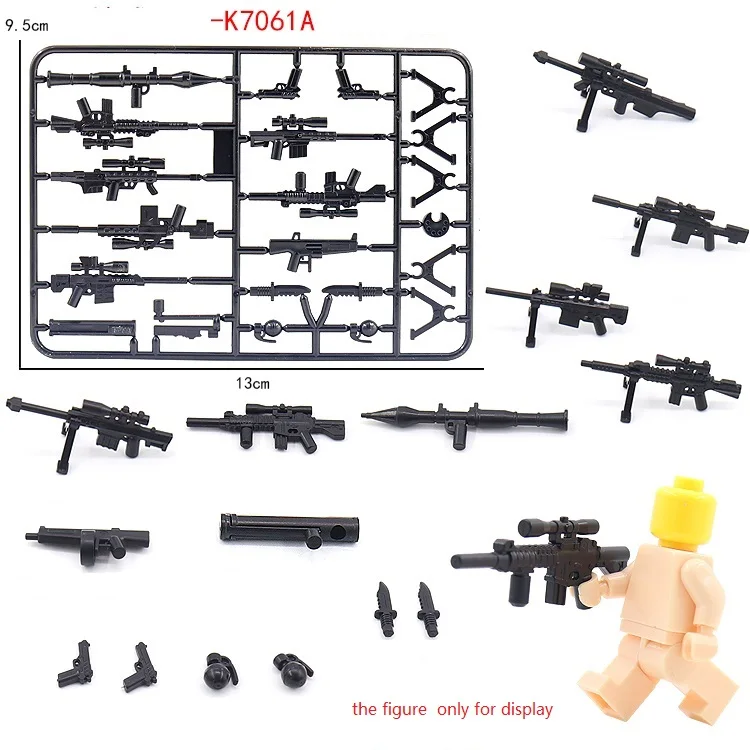 Gun weapon Toys WW2 Military Mini Figure Soldier Camouflage Rifle Army Accessories MOC Building Blocks