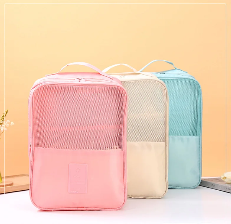 Hi-Quality Wholesale Travel Shoe Organizer  Portable  Shoe Storage Bag with Customized Logo Printing