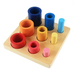 Colors Training Brinqued Different Circles and Cylinders Block educational toys learning montessori wood toy
