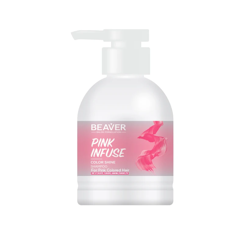 BEAVER Private Oem Label Best Color Sakura Hair Pink Infuse Max Shine Color Shampoo and Conditioner for Girls