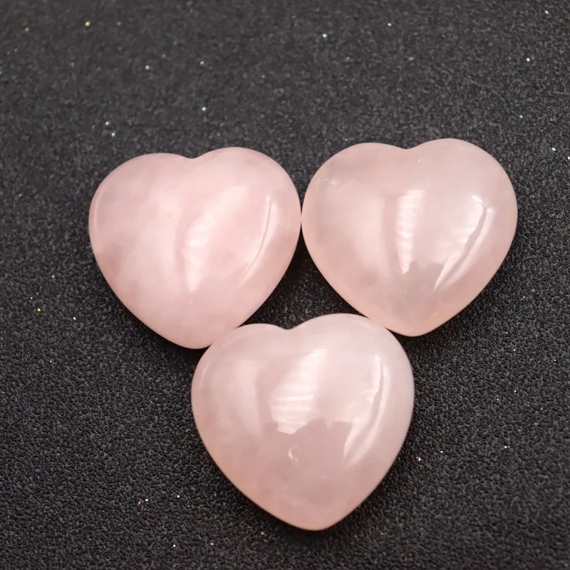 3CM Heart Statue Carved Decoration Stone Rose Quartz Healing Crystal Natural Stone Gift Room Ornament Decor