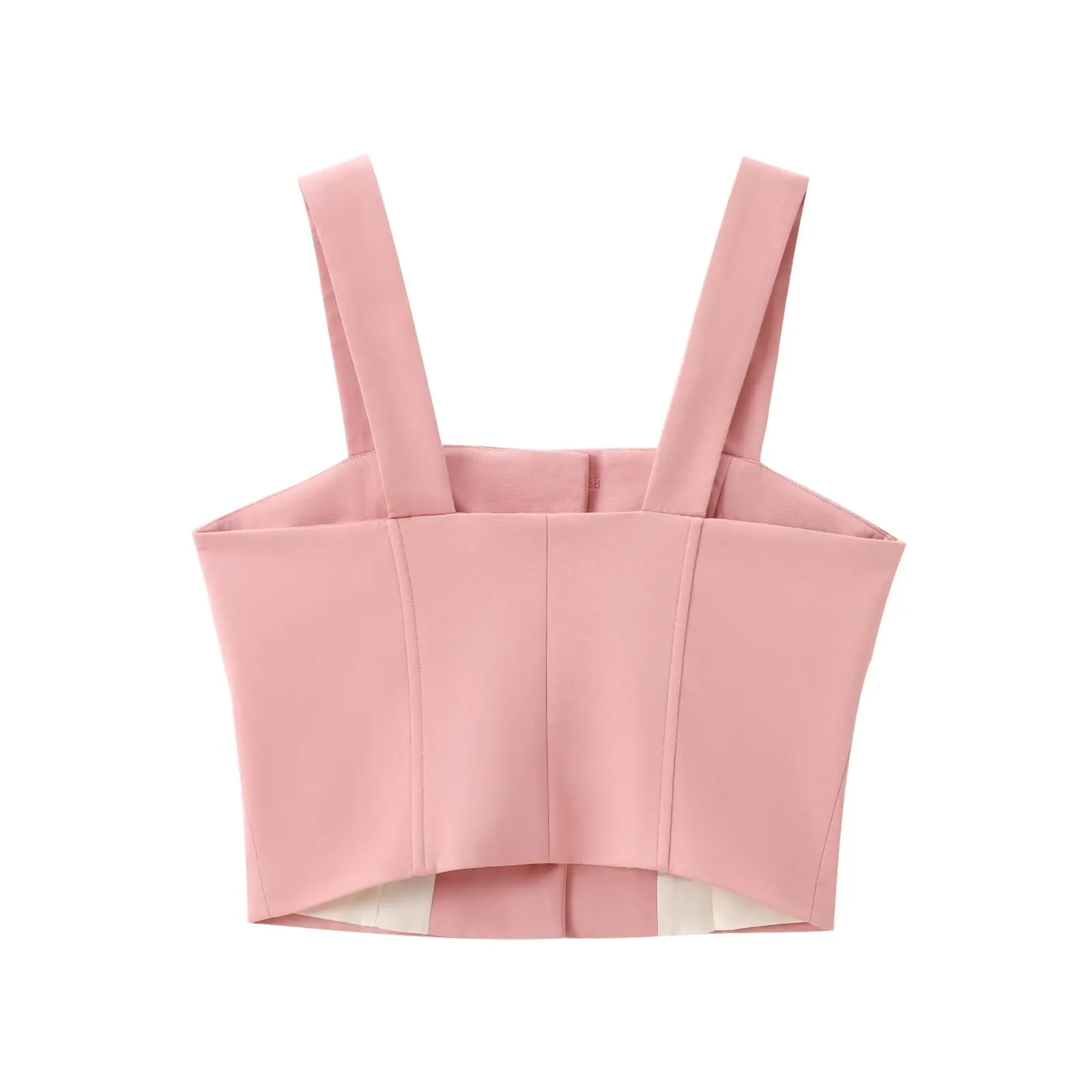 PB&ZA Women 2024 summer New Fashion A short corset Tank Tops Vintage Backless Thin Straps Female Camis Chic Tops