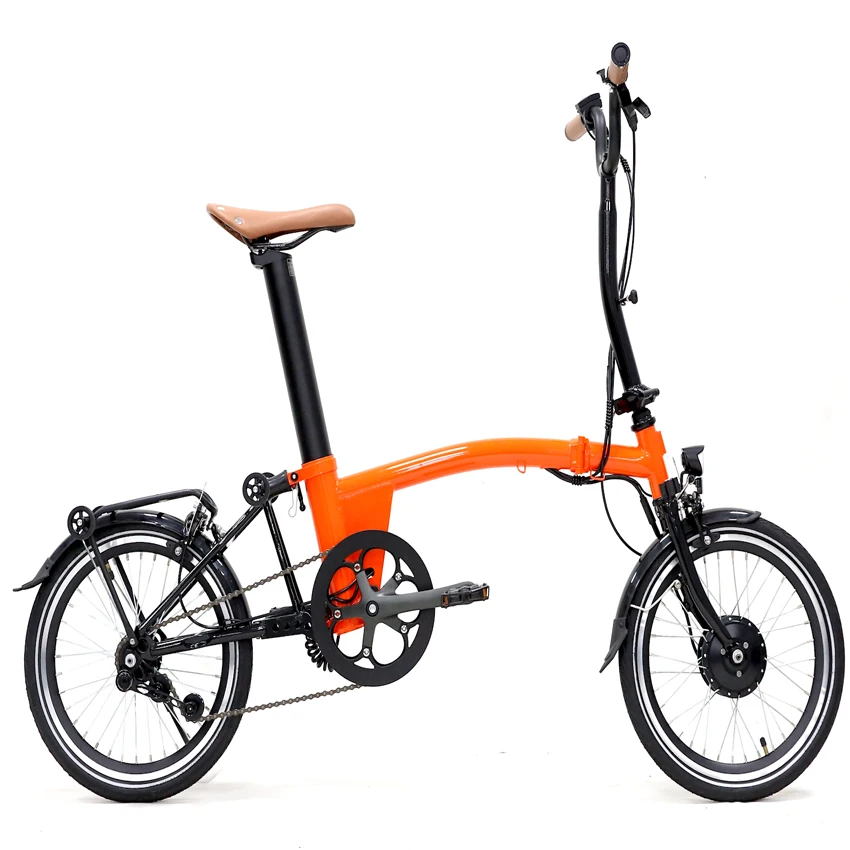 2022 new developed folding e bike 16 inches  foldable electric bicycle with battery hidden