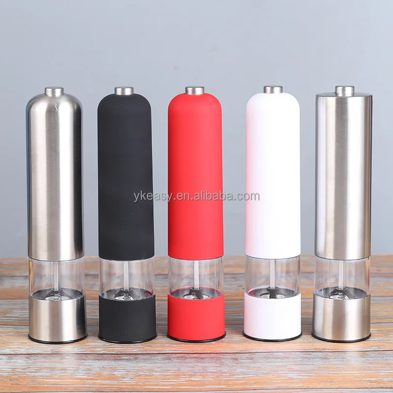 Electric  Salt and Pepper Shakers Grinders Seasoning Empty Spice Glass Bottle Jars