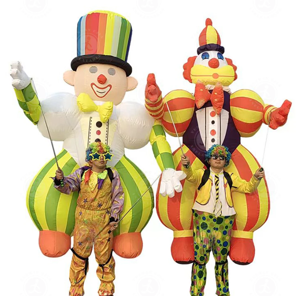 custom Outdoor activities Christmas inflatable puppet clown costumes for the Christmas carnival