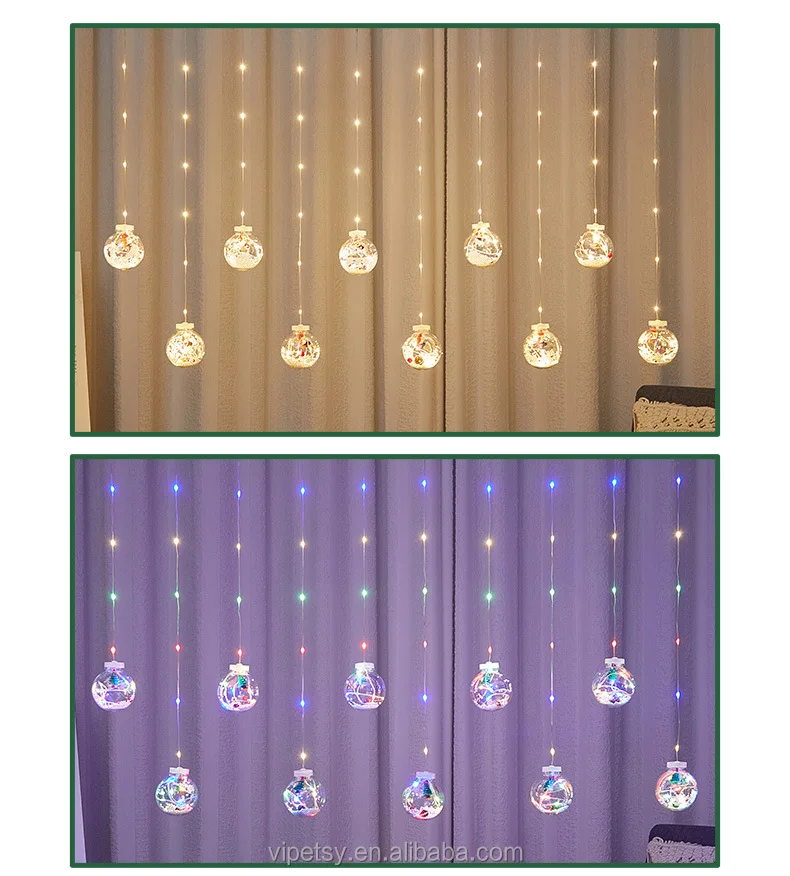 Santa Claus holiday Christmas tree decoration home decoration showcase bedroom decoration LED copper string lights