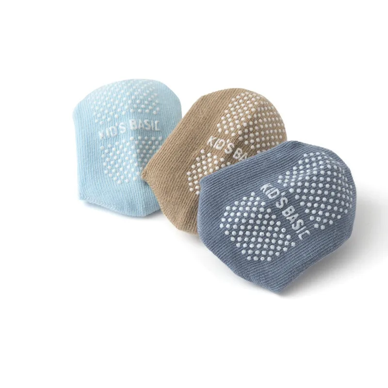 Hot Sale Baby Anti-Slip Home Socks Pure Color And Dot  Socks Girl Boy Knit Cute Custom Cotton Dress Kids Socks