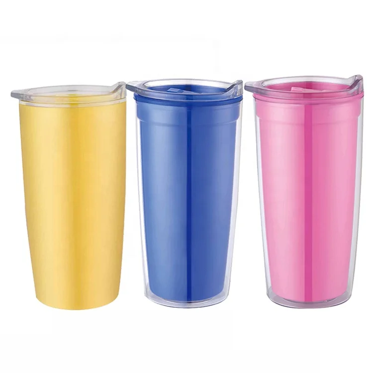  China Factory Leisure Multiple Color Travel Plastic Tumbler Coffe Drinking Water Bottle