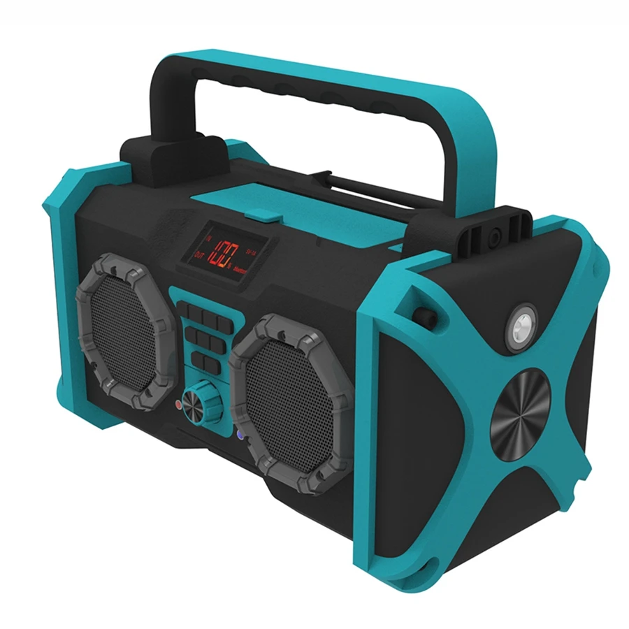 New arrival radio antenna satellite signal dab+ fm digital radio waterproof flashlight 10 inch wireless power speaker