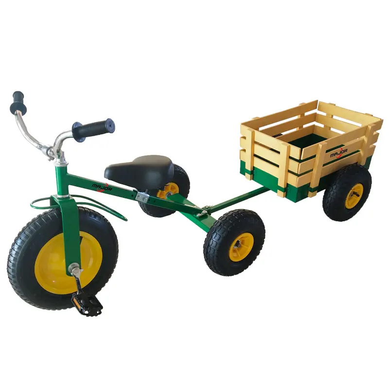 China made mini child cargo bicycle children tricycle kids bike with wood trailer