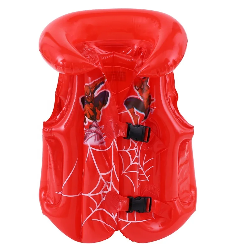 Comfortable inflatable pvc kid life vest with cute cartoon printing life jacket