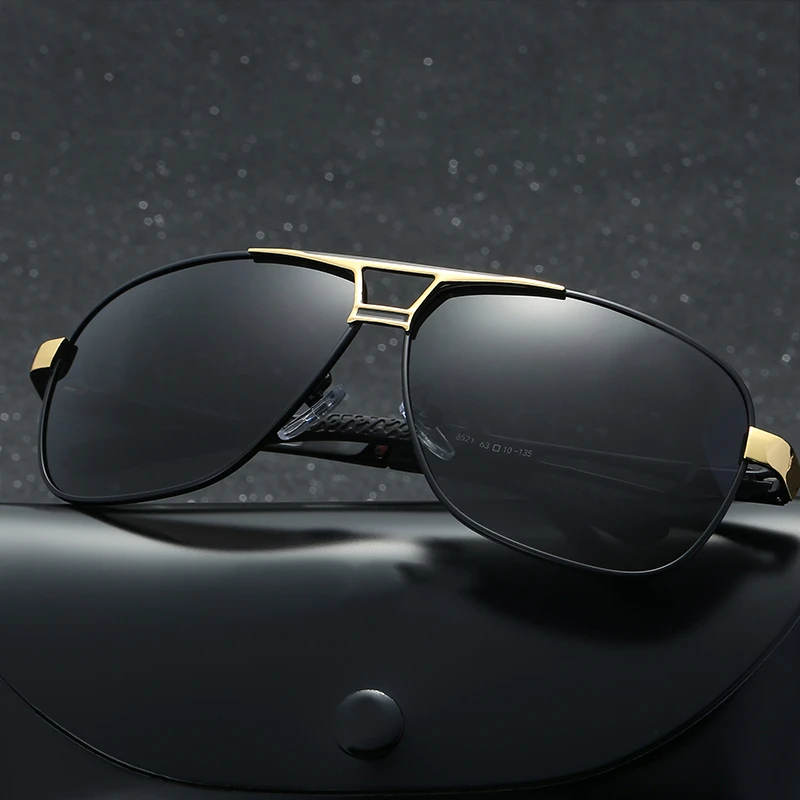 Ready Stock Luxury Men Metal Alloy Pilot Frame Outdoor Driving Polarized Lens Sun Glasses Sunglasses